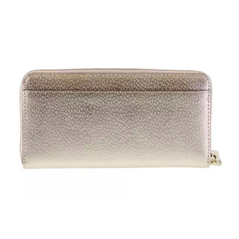 KATE SPADE New York Wellesley Neda Rosegold Leather Zip Around Wallet Cl…